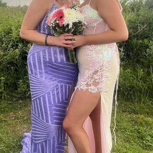 Sequin Purple Prom Dress